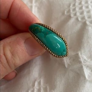 BARSE brass & turquoise ring, 8